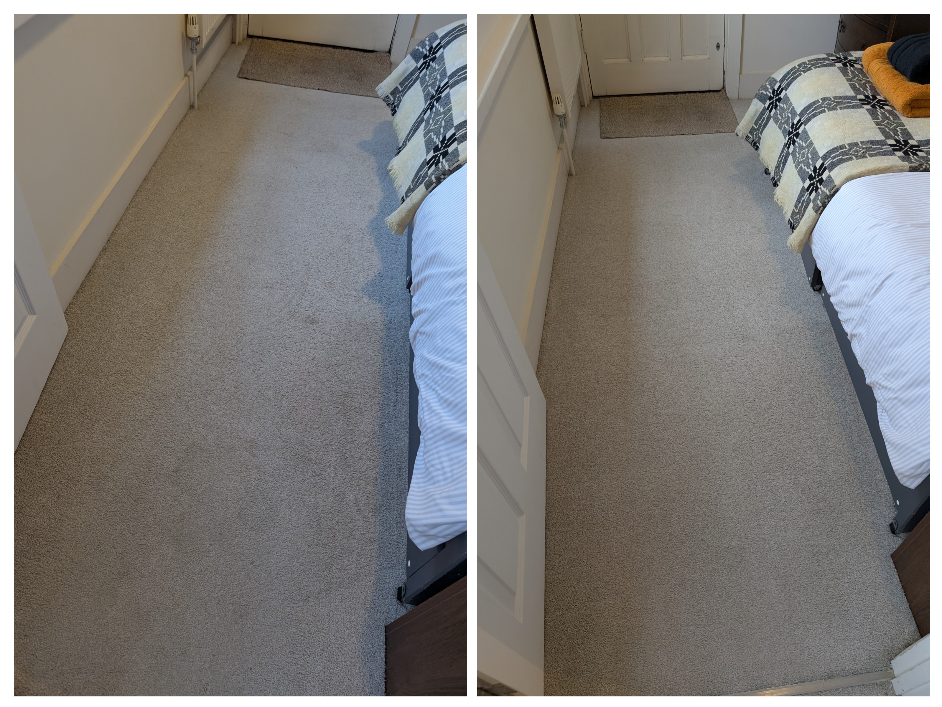 Carpet cleaning before and after in Hailsham