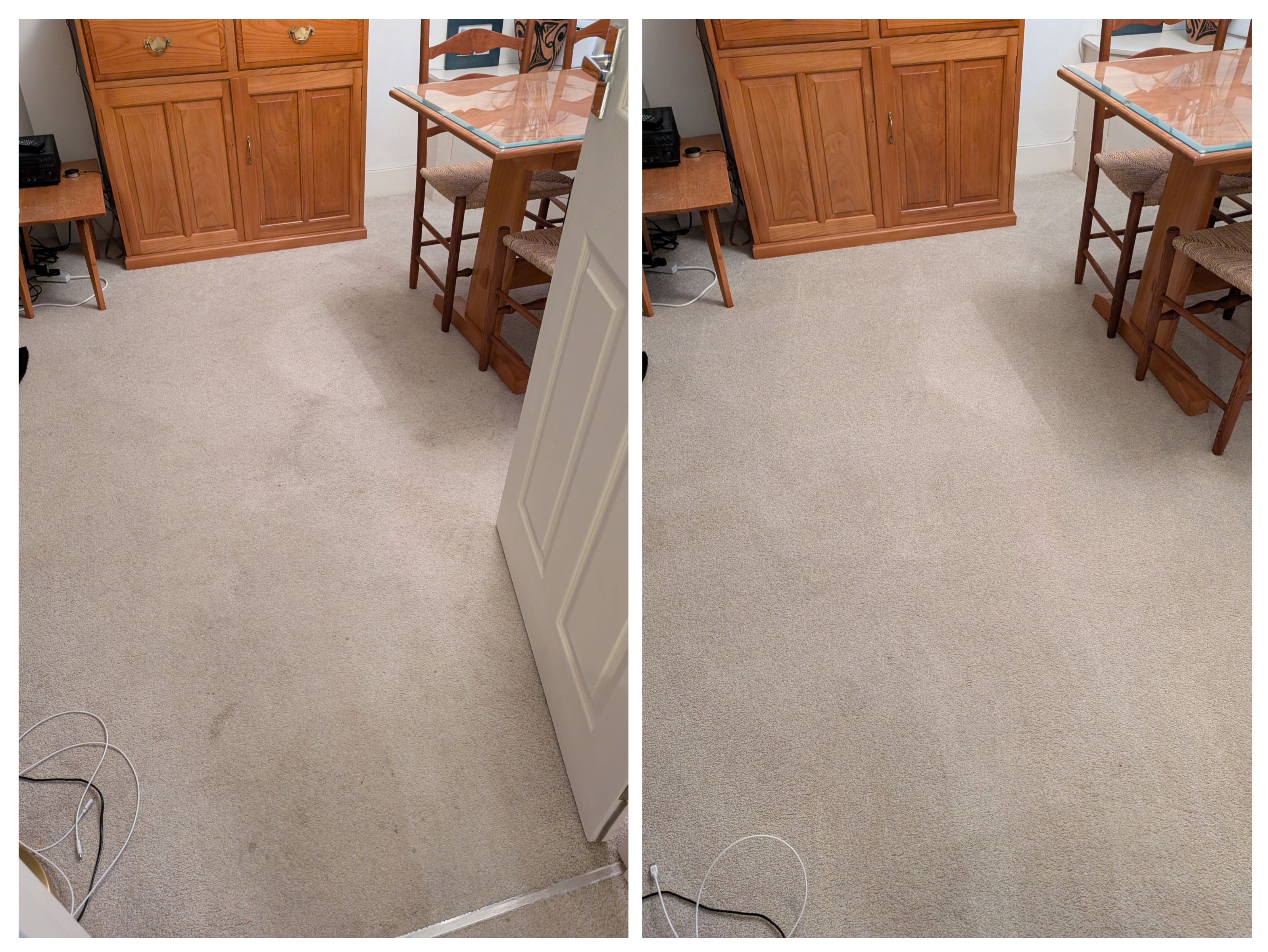 Carpet cleaning before and after in Hailsham